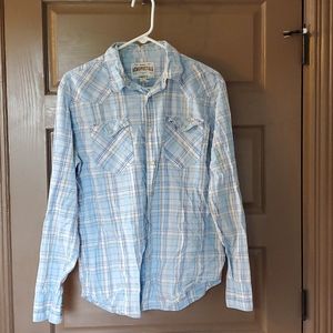 Pearl button flannel style cotton shirt